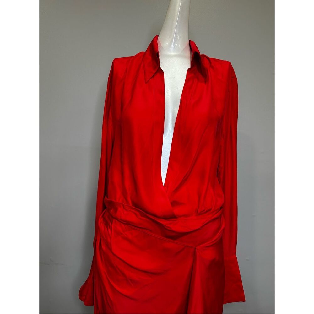 NWT GAUGE81 Gravia Silk Draped Mini Dress Scarlet Red Size 40(US8) $630_6